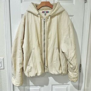 Corduroy Cream Sherpa Hooded Jacket